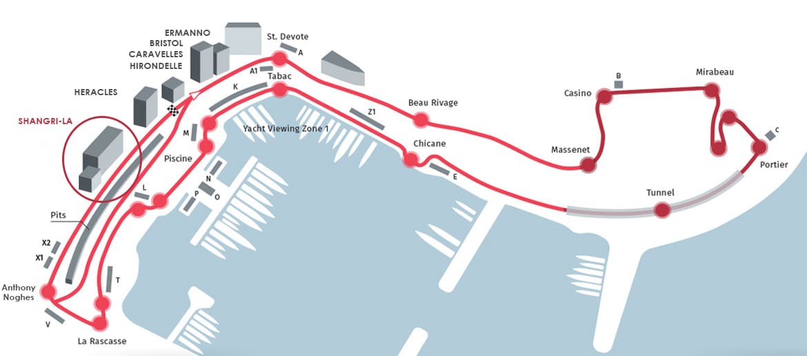 Plan Grand Prix de Monaco F1 Shangri la